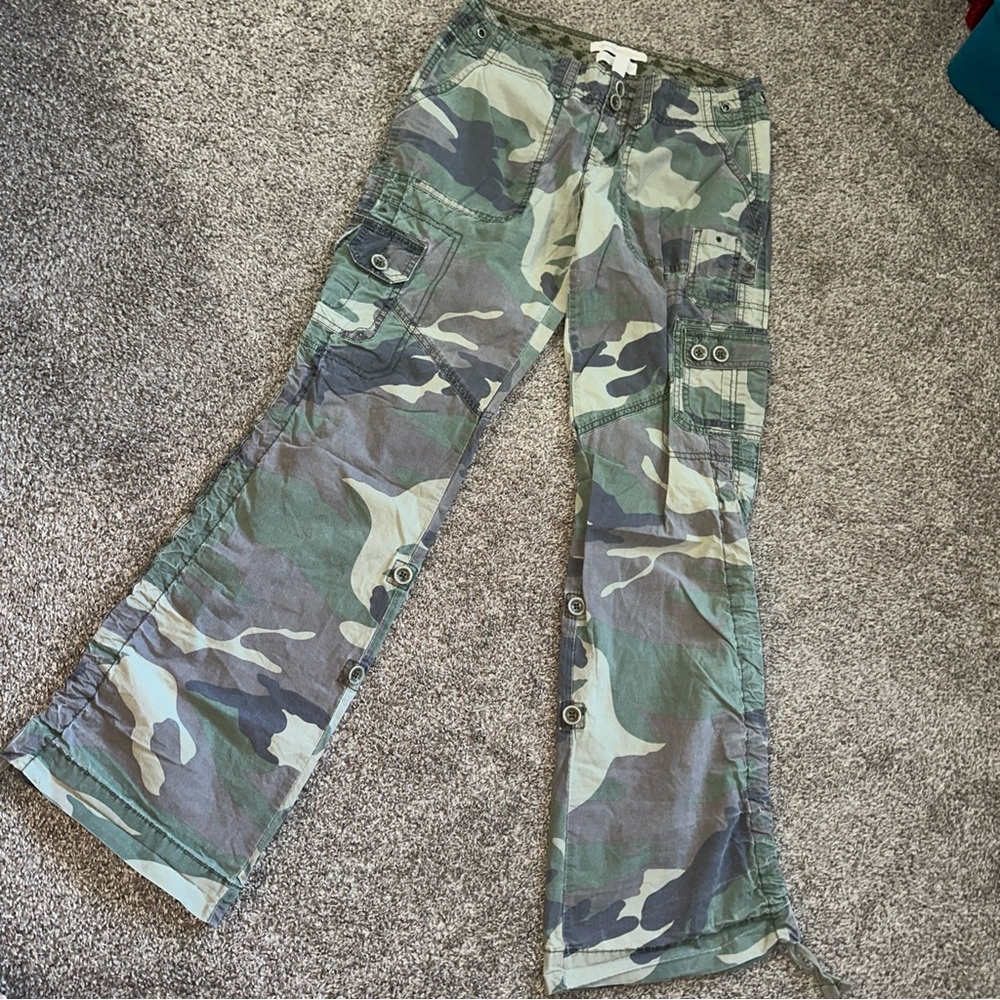 VTG Abercrombie & Fitch low rise Cargo Camo Pant Womens Small Military Y2K JRS